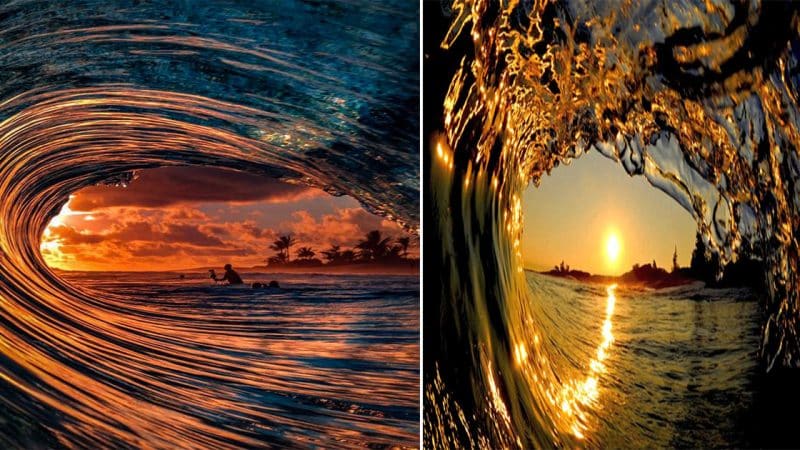 Photographing the Sunrise from Inside the Waves: Oahu, Hawaii. A beautiful scene appeared