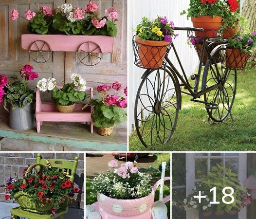 Keep old items and furniture instead of throwing them out because you can create lovely DIY antique garden decor