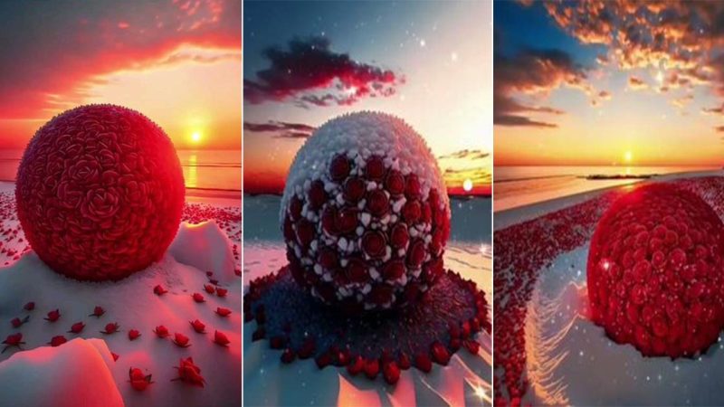 Snowy Sunset’s Floral Symphony: Discovering the Unique Harmony of Roses Amidst the Snow