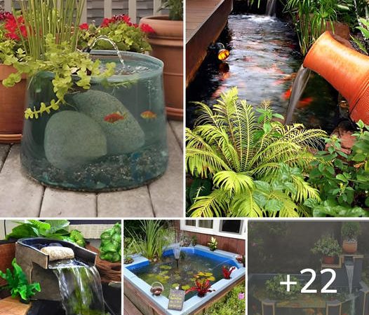 22 Awesome DIY ideas with small aquariums for yard and garden