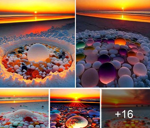 Multicolored Gemstones Gleam Beneath the Sunset’s Glow
