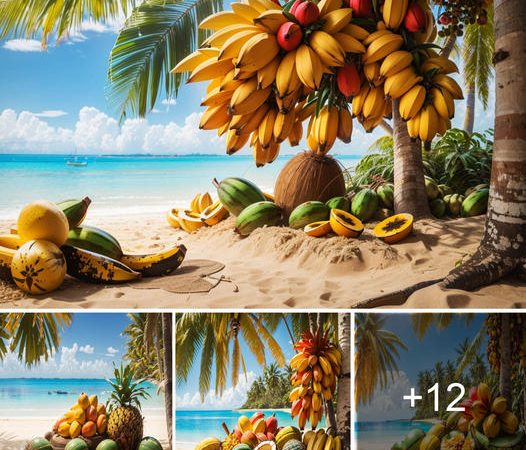 A Tropical Haven: The Allure of Ripe Bananas, Coconuts, and Vibrant Papayas